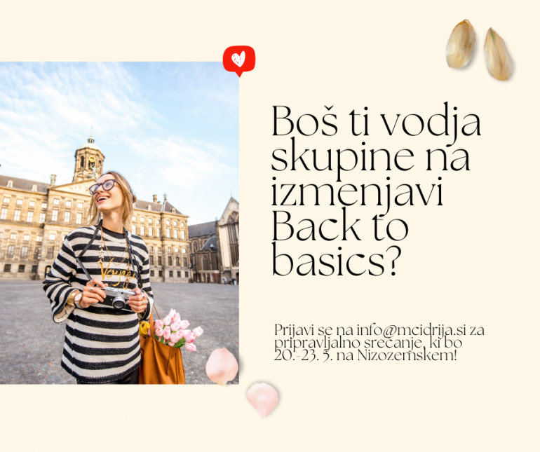 I&scaron;čemo vodjo skupine za poletni Back to basics