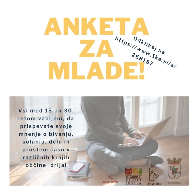 Anketa za vse mlade iz občine Idrija!