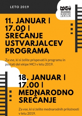 Novi načrti in januarska srečanja