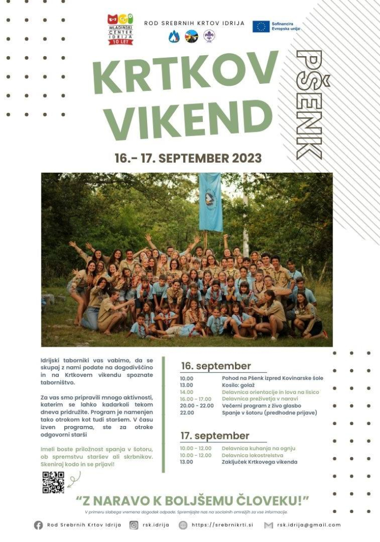 Prihaja Krtkov vikend - projekt participativnega proračuna za mlade MC Idrija