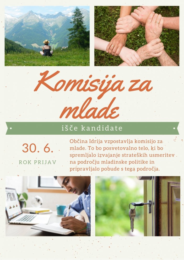 Občina Idrija i&scaron;če kandidate za Komisijo za mlade