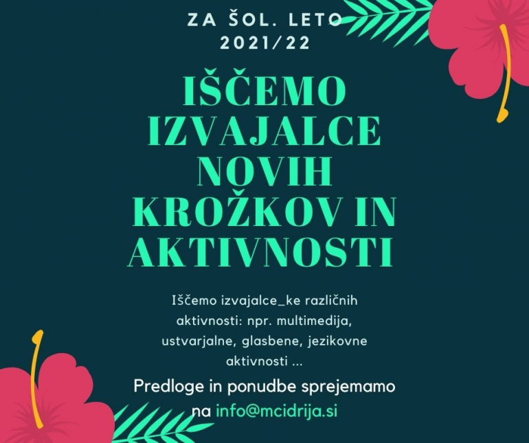 I&scaron;čemo nove krožke