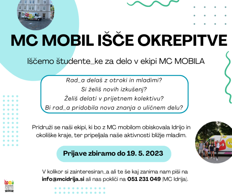 MC MOBIL I&Scaron;ČE OKREPITVE!