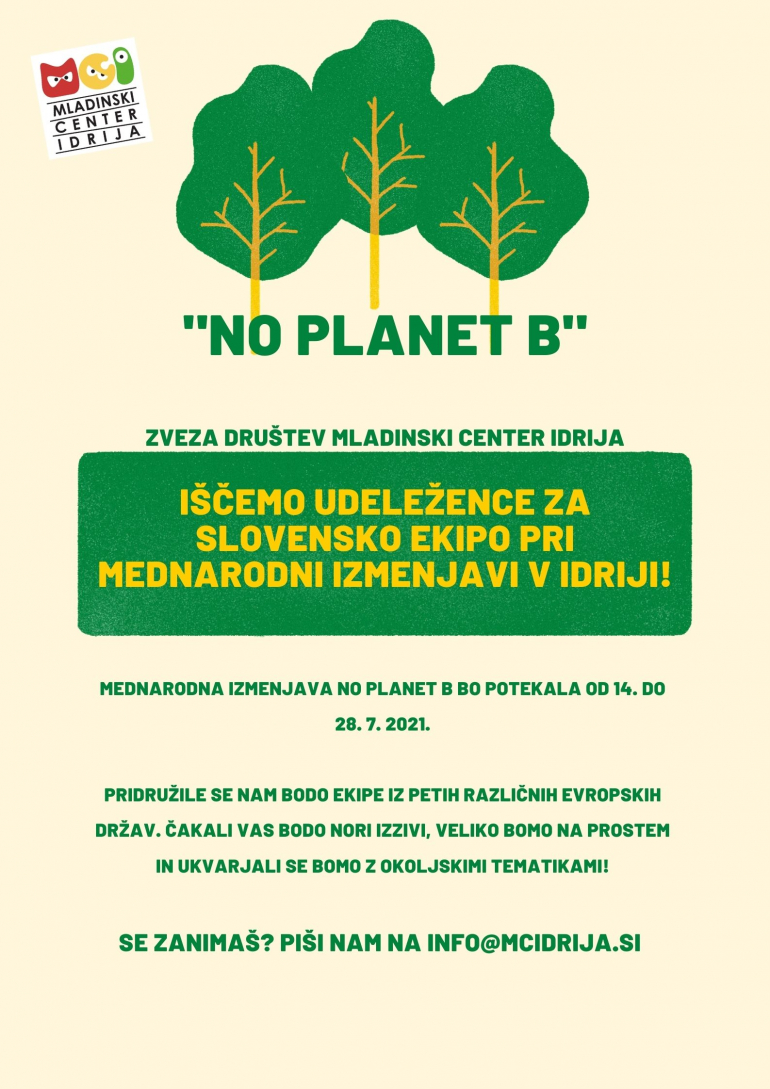 Mladinska izmenjava No planet B v Idriji (14.-28. 7.)