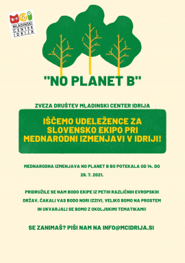 Mladinska izmenjava No planet B v Idriji (14.-28. 7.)