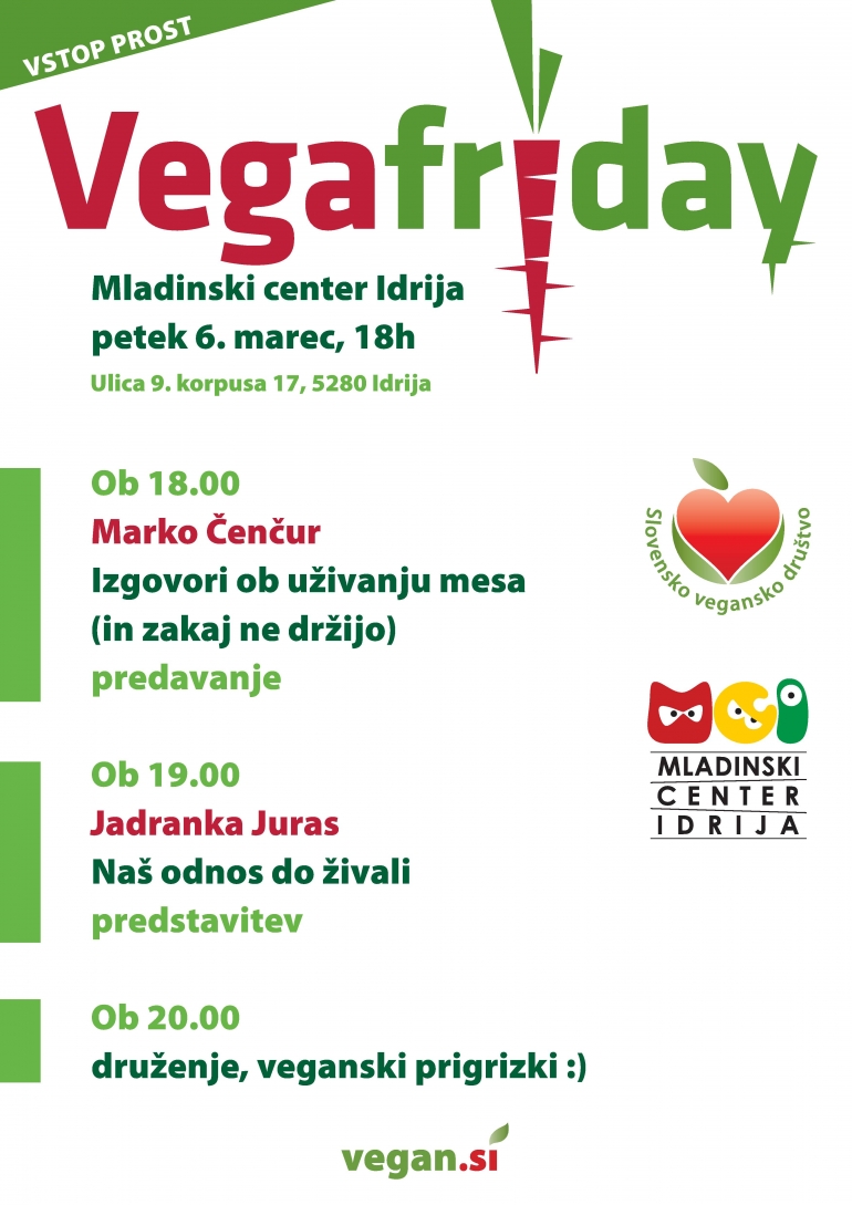 Vegafriday, 6. 3. ob 18.uri