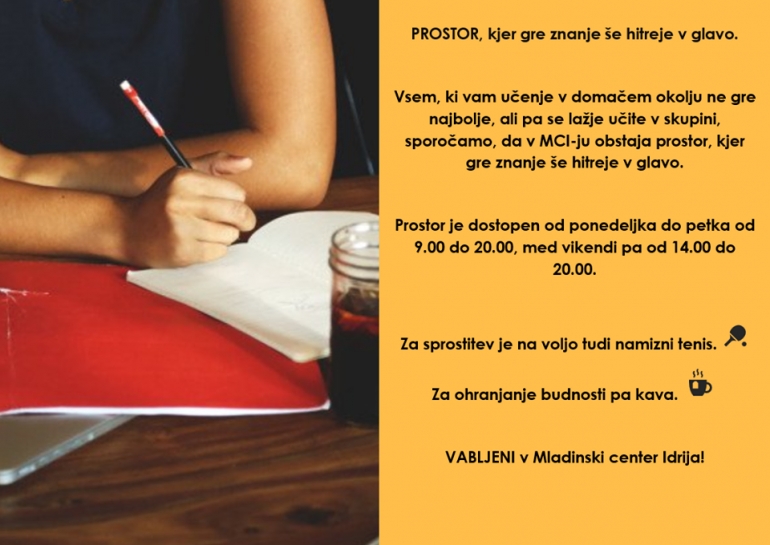 Prostor, kjer gre znanje &scaron;e hitreje v glavo!