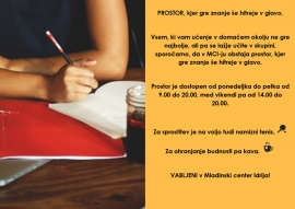 Prostor, kjer gre znanje &scaron;e hitreje v glavo!