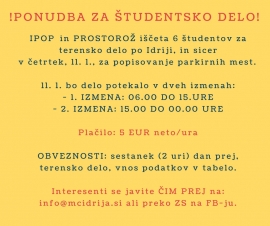 ! nujno - &scaron;tudentsko delo !