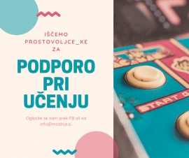 WANTED: Prostovoljci za podporo pri učenju