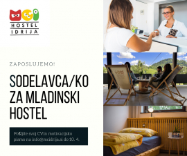 I&scaron;čemo sodelavca/ko za mladinski hostel