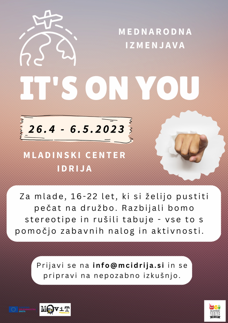 Mednarodna izmenjava v Idriji - It's on you