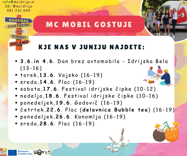 Kje se bo MC mobil nahajal v mesecu juniju?