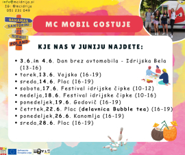 Kje se bo MC mobil nahajal v mesecu juniju?