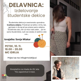 Delavnica kvačkanja &scaron;tudentske dekice