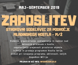 Zbiramo prijave za delovno mesto v hostlu