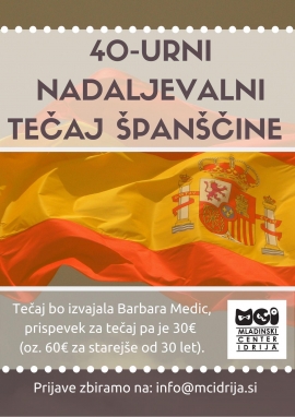 Nadaljevalni tečaj &scaron;pan&scaron;čine - zbiramo prijave!