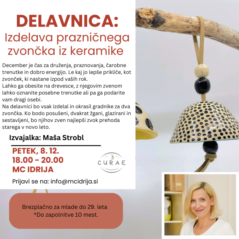 Delavnica: Izdelovanje prazničnih zvončkov iz keramike