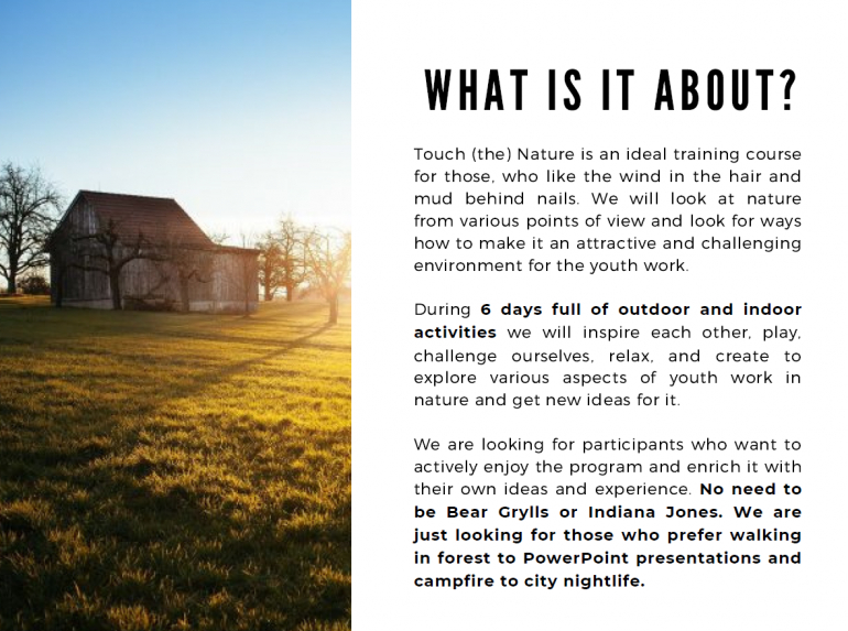 Priložnost za mednarodno usposabljanje