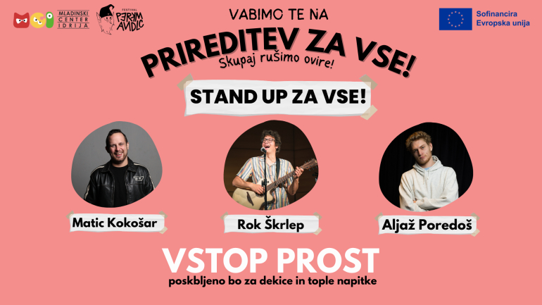 STAND UP ZA VSE! Rok &Scaron;krlep, Matic Koko&scaron;ar in Aljaž Poredo&scaron;